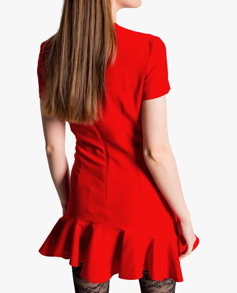 DSQUARED2 - Đầm mini phom ôm viền bèo Ruffle