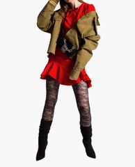 DSQUARED2 - Đầm mini phom ôm viền bèo Ruffle