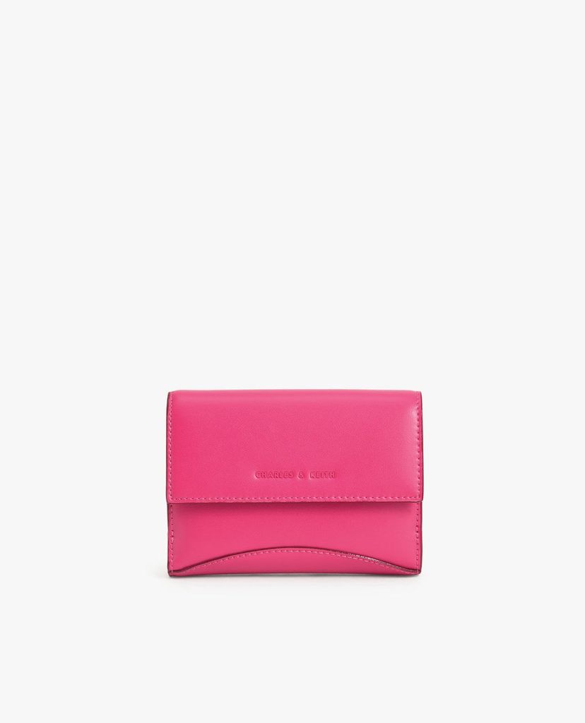 CHARLES & KEITH - Ví nữ mini dạng gập Snap Button