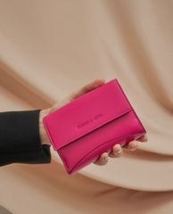 CHARLES & KEITH - Ví nữ mini dạng gập Snap Button