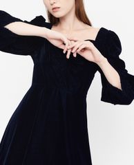GIGI - Đầm mini cổ vuông tay dài Lantern Sleeve