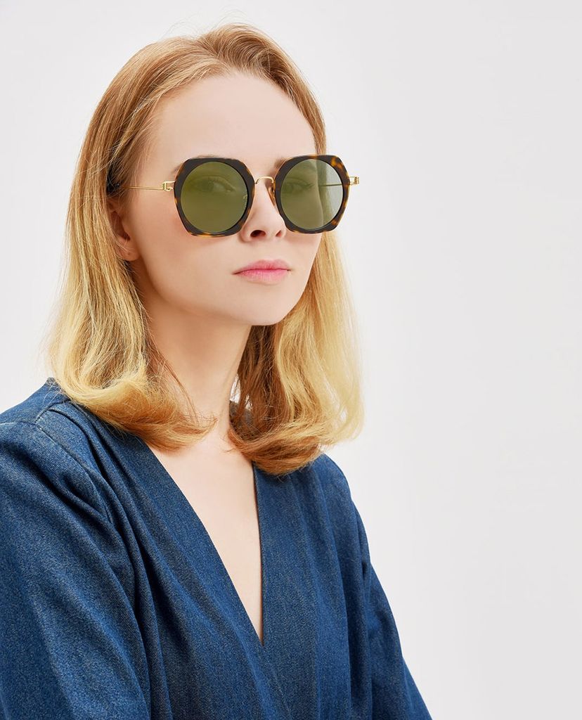 CHARLES & KEITH - Kính mát nữ gọng tròn Geometric Frame