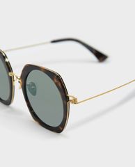 CHARLES & KEITH - Kính mát nữ gọng tròn Geometric Frame