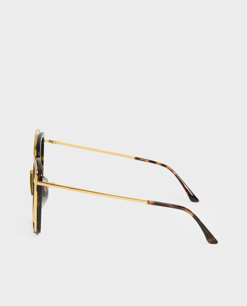 CHARLES & KEITH - Kính mát nữ gọng vuông Double Frame Butterfly
