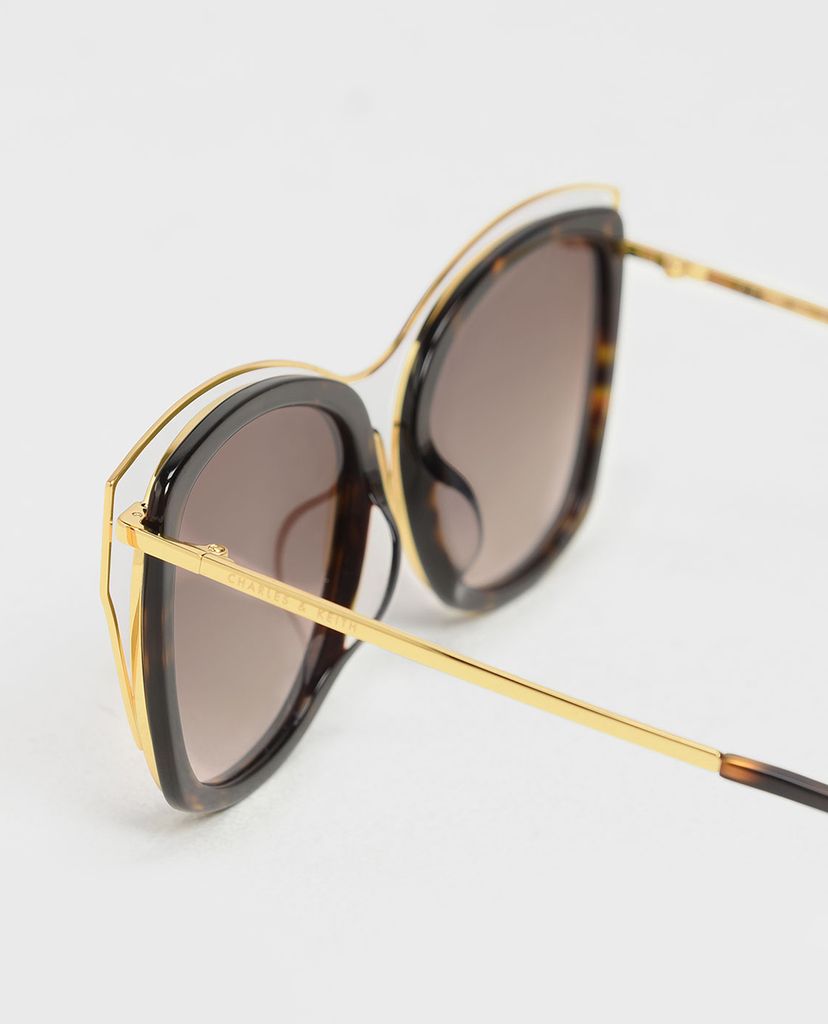 CHARLES & KEITH - Kính mát nữ gọng vuông Double Frame Butterfly