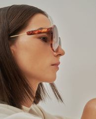 CHARLES & KEITH - Kính mát nữ gọng vuông Acetate Butterfly