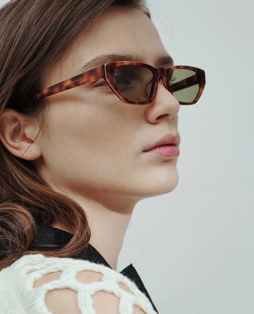 CHARLES & KEITH - Kính mát nữ gọng mắt mèo Acetate