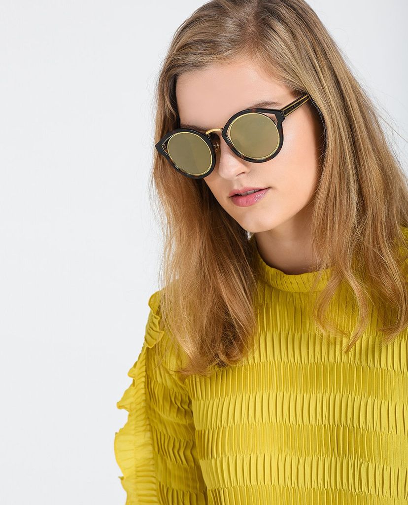 CHARLES & KEITH - Kính mát nữ mắt mèo Round Thick Frame