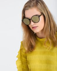 CHARLES & KEITH - Kính mát nữ mắt mèo Round Thick Frame