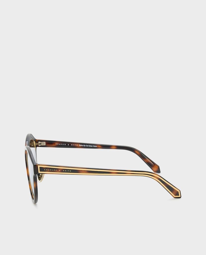CHARLES & KEITH - Kính mát nữ mắt mèo Round Thick Frame