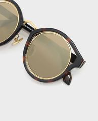 CHARLES & KEITH - Kính mát nữ mắt mèo Round Thick Frame