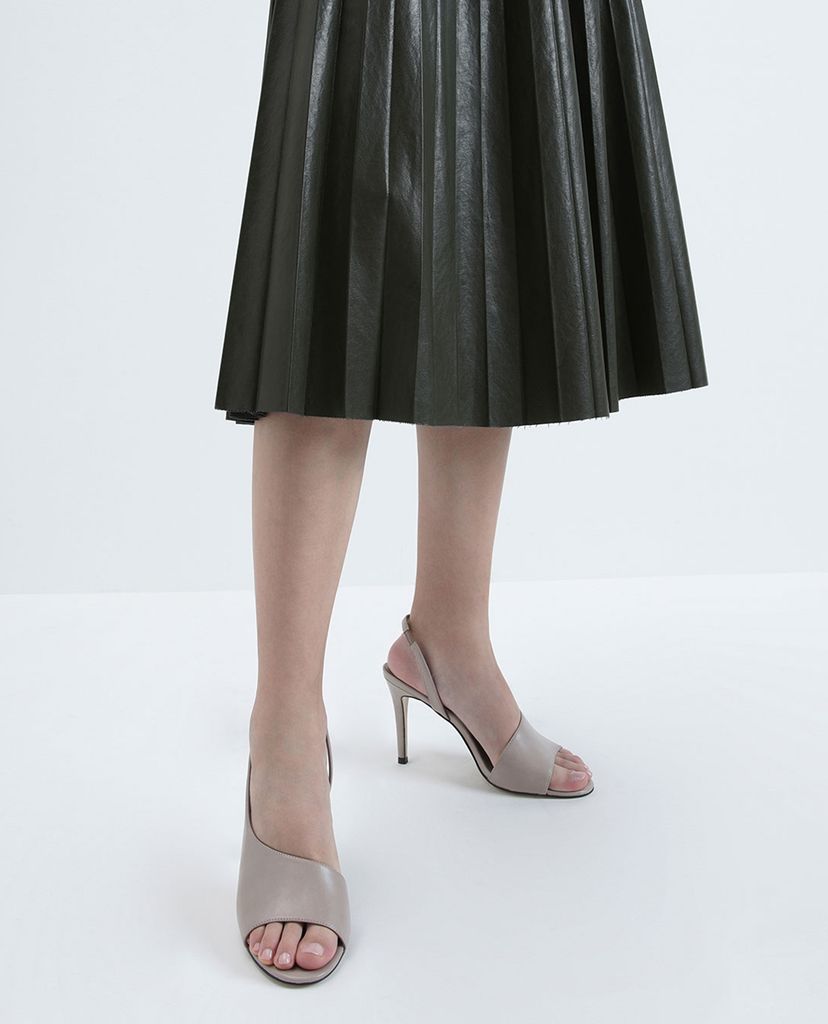 CHARLES & KEITH - Giày cao gót hở mũi Asymmetric Slingback