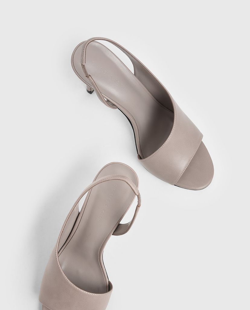 CHARLES & KEITH - Giày cao gót hở mũi Asymmetric Slingback