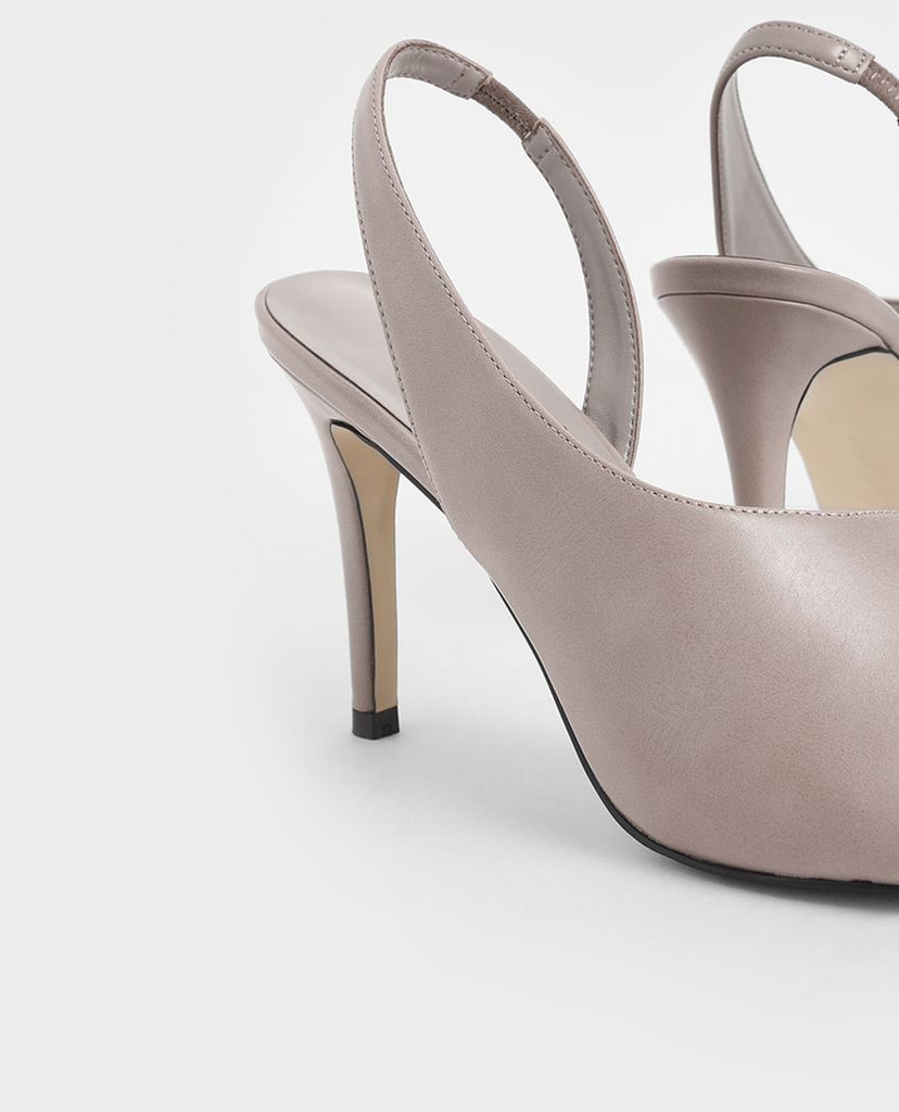 CHARLES & KEITH - Giày cao gót hở mũi Asymmetric Slingback