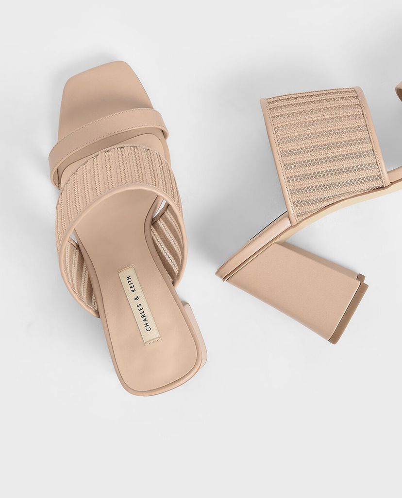 CHARLES & KEITH - Giày cao gót quai ngang đế trụ Mesh Strap