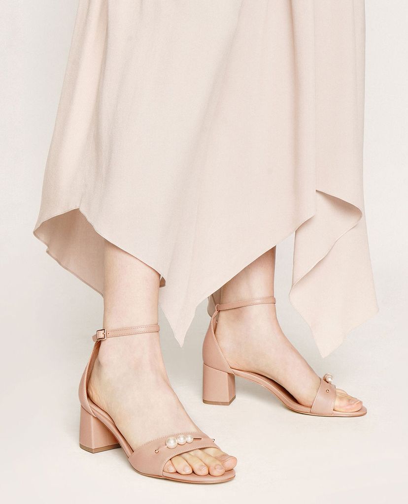 CHARLES & KEITH - Giày sandals cao gót Embellished Block