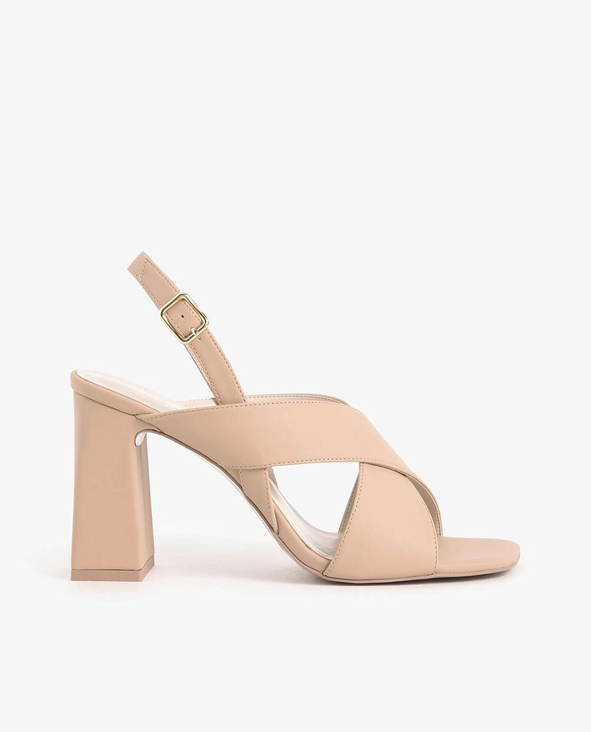 CHARLES & KEITH - Giày sandal cao gót hở mũi Criss Cross Slingback