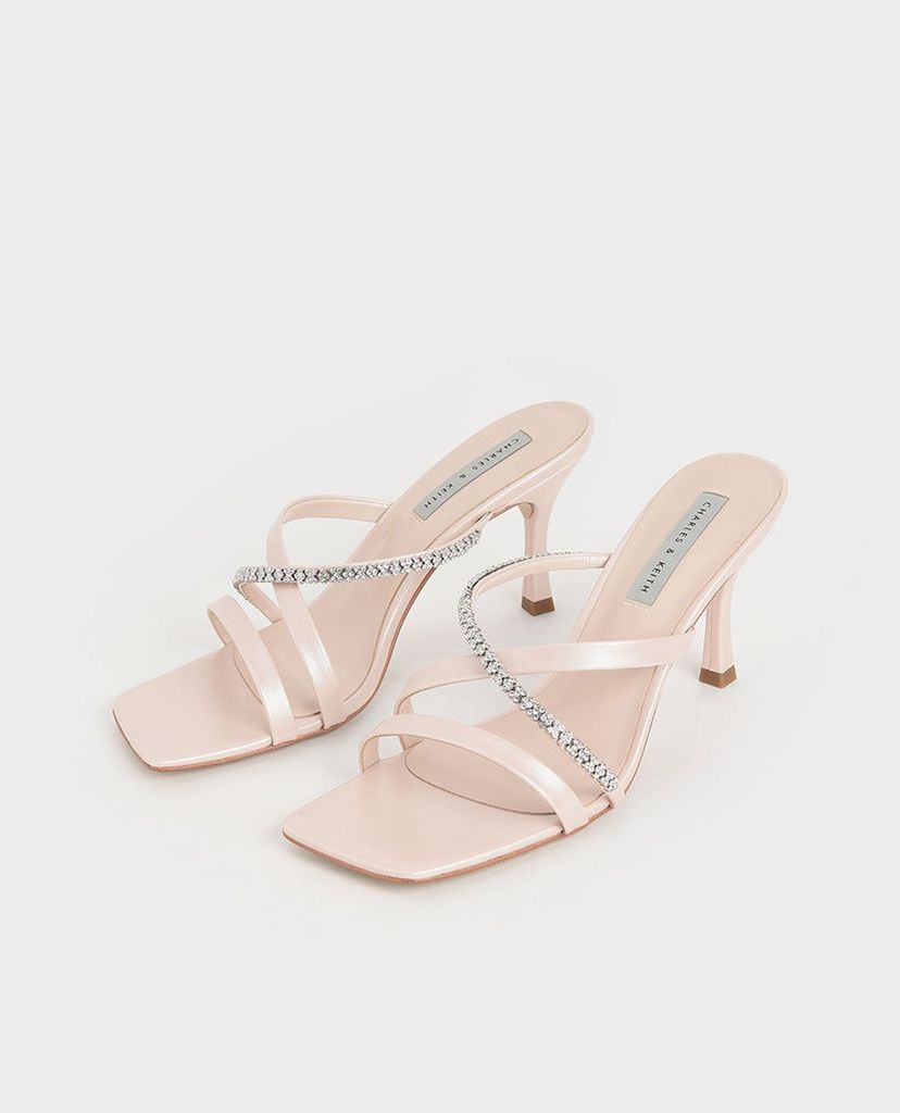 CHARLES & KEITH - Giày cao gót quai ngang Gem Embellished Strappy