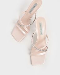 CHARLES & KEITH - Giày cao gót quai ngang Gem Embellished Strappy