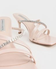 CHARLES & KEITH - Giày cao gót quai ngang Gem Embellished Strappy