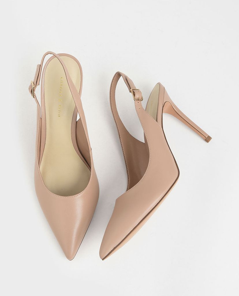 CHARLES & KEITH - Giày cao gót mũi nhọn Stiletto Slingback