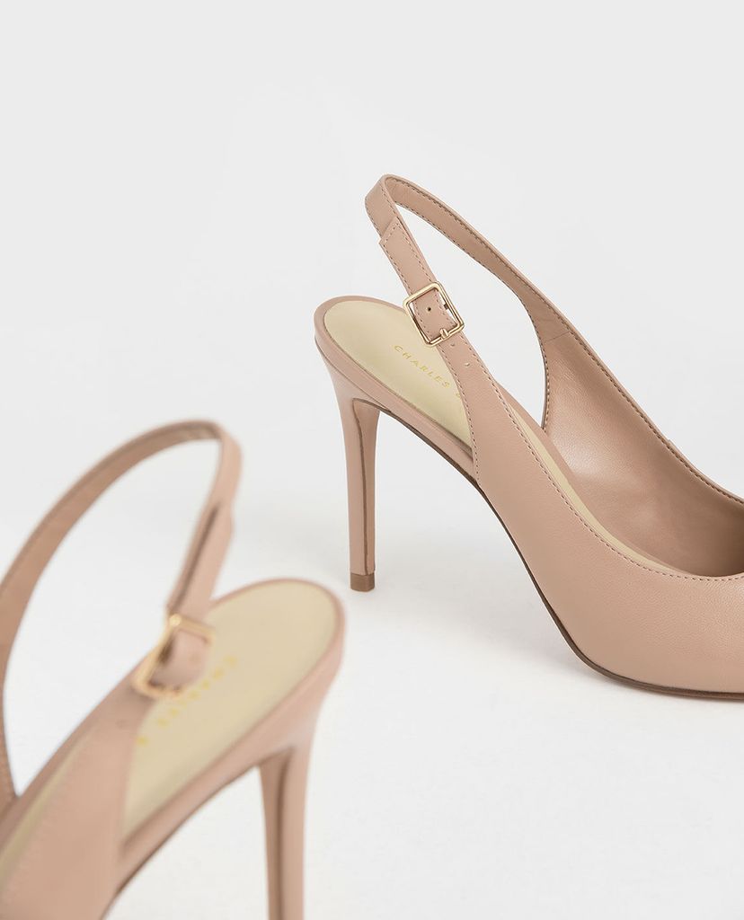 CHARLES & KEITH - Giày cao gót mũi nhọn Stiletto Slingback