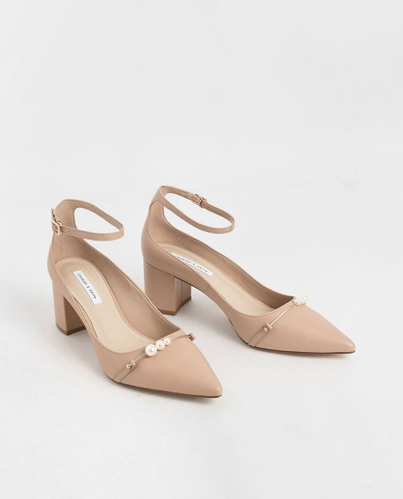 CHARLES & KEITH - Giày cao gót Embellished Pointed Toe Pumps
