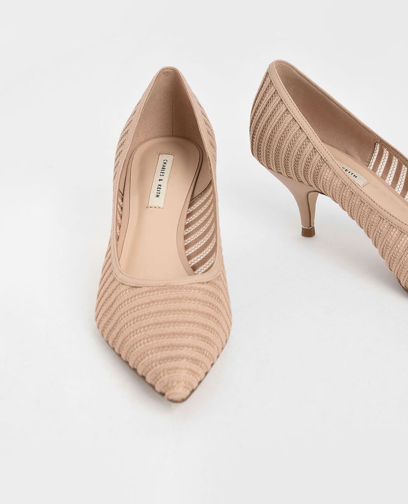CHARLES & KEITH - Giày cao gót Mesh Pointed Toe Pumps