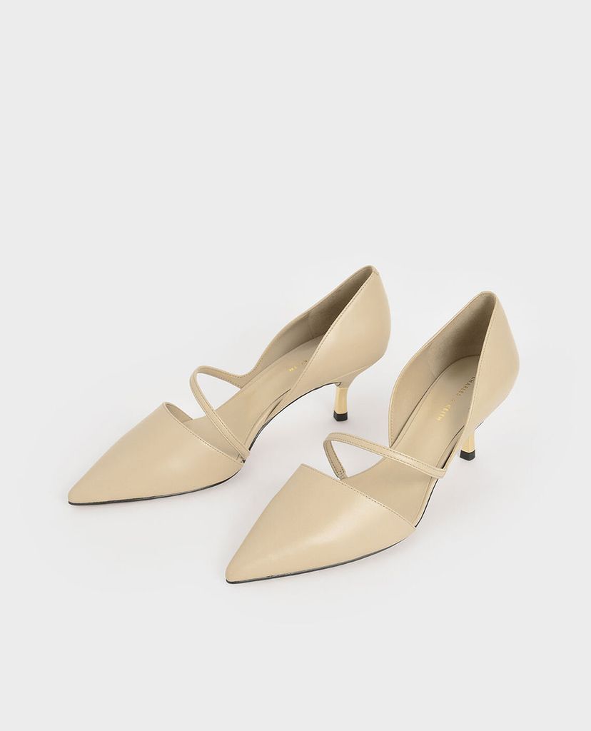 CHARLES & KEITH - Giày cao gót mũi nhọn Asymmetric Strap D Orsay