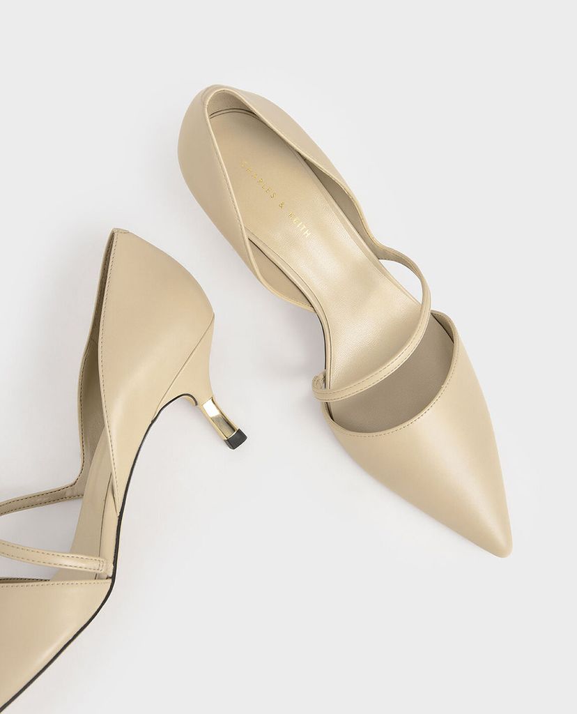 CHARLES & KEITH - Giày cao gót mũi nhọn Asymmetric Strap D Orsay