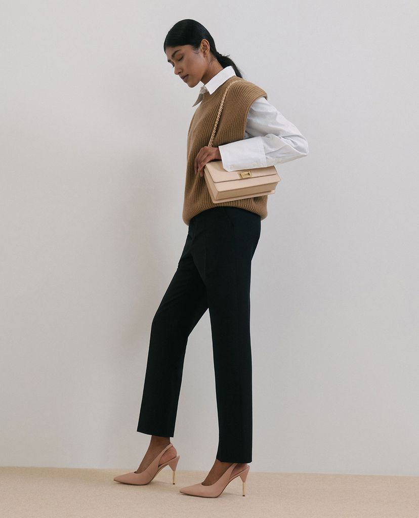 CHARLES & KEITH - Giày cao gót mũi nhọn Slingback Stiletto