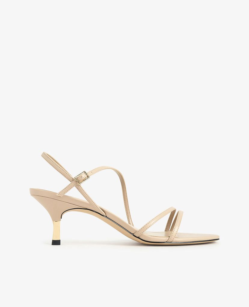 CHARLES & KEITH - Giày sandal cao gót Strappy Metallic