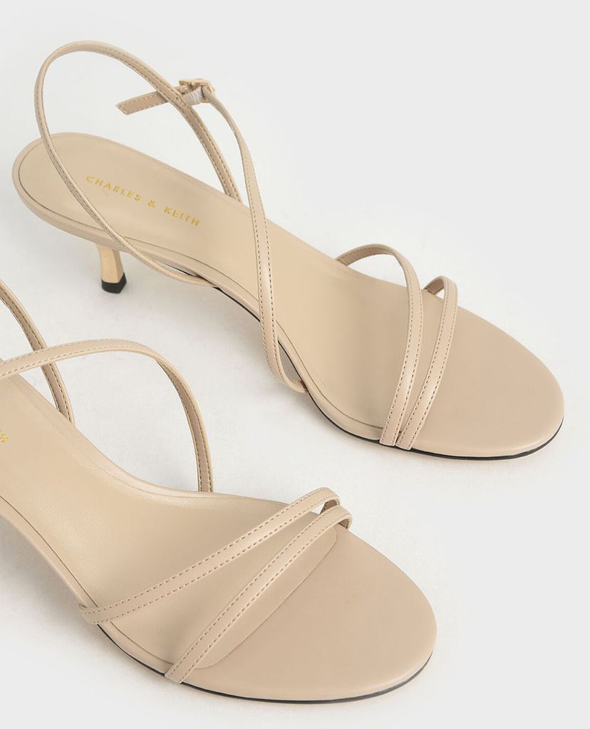 CHARLES & KEITH - Giày sandal cao gót Strappy Metallic