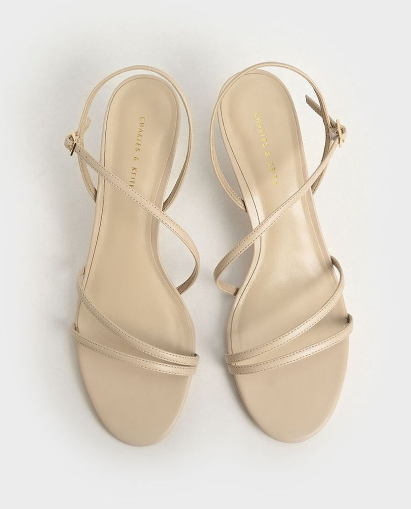 CHARLES & KEITH - Giày sandal cao gót Strappy Metallic