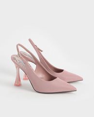 CHARLES & KEITH - Giày cao gót mũi nhọn Clear Sculptural
