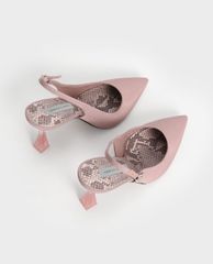 CHARLES & KEITH - Giày cao gót mũi nhọn Clear Sculptural