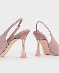 CHARLES & KEITH - Giày cao gót mũi nhọn Clear Sculptural