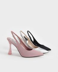 CHARLES & KEITH - Giày cao gót mũi nhọn Clear Sculptural
