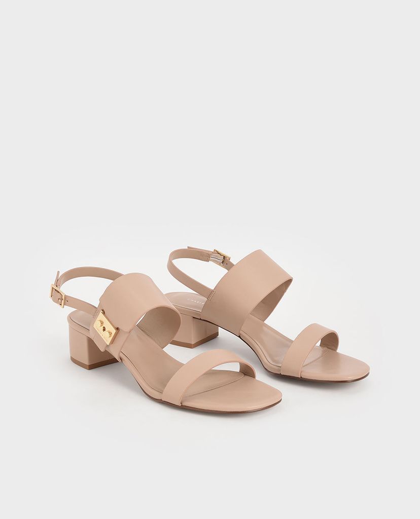 CHARLES & KEITH - Giày cao gót sandals Metal Buckle