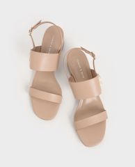 CHARLES & KEITH - Giày cao gót sandals Metal Buckle