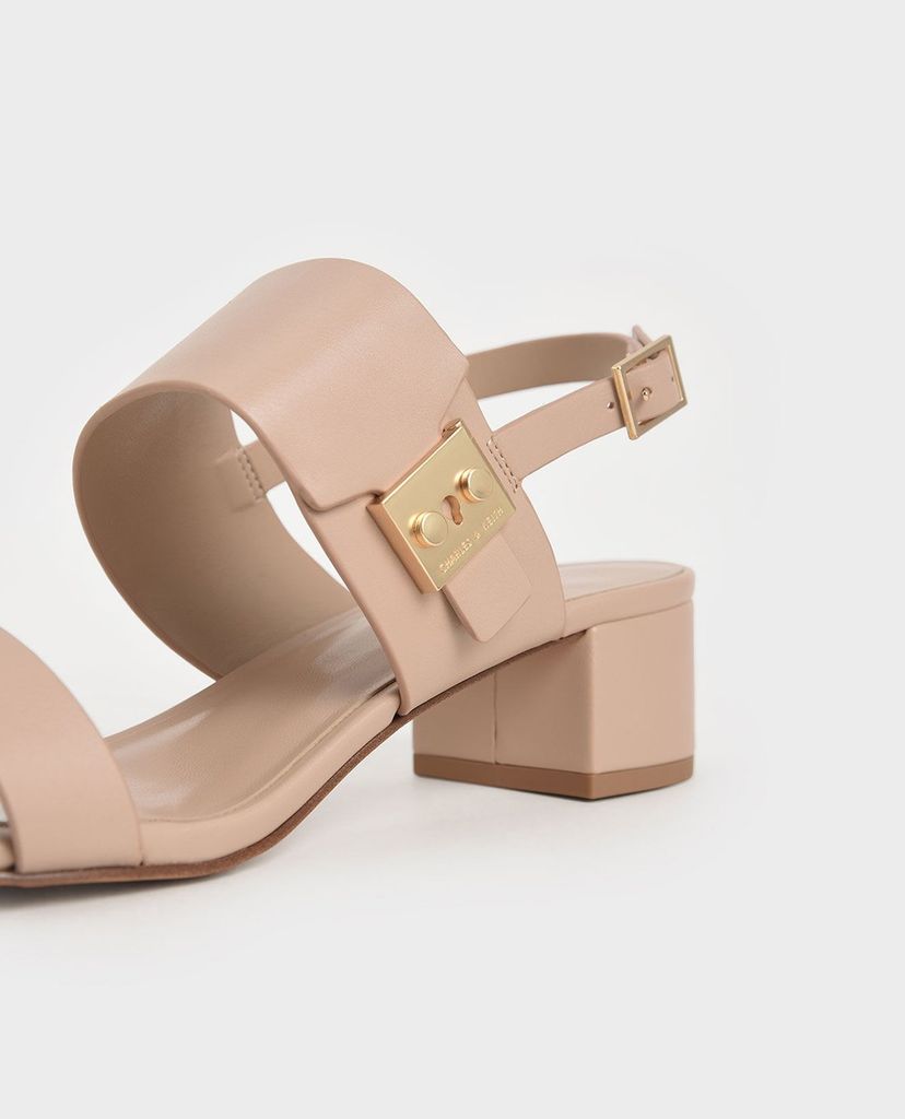 CHARLES & KEITH - Giày cao gót sandals Metal Buckle