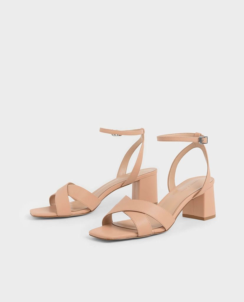 CHARLES & KEITH - Giày cao gót quai chéo Criss Cross Block