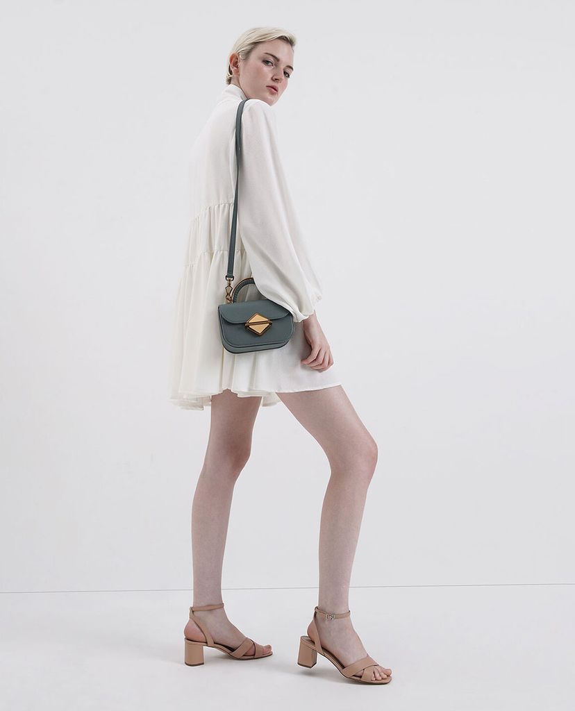 CHARLES & KEITH - Giày cao gót quai chéo Criss Cross Block