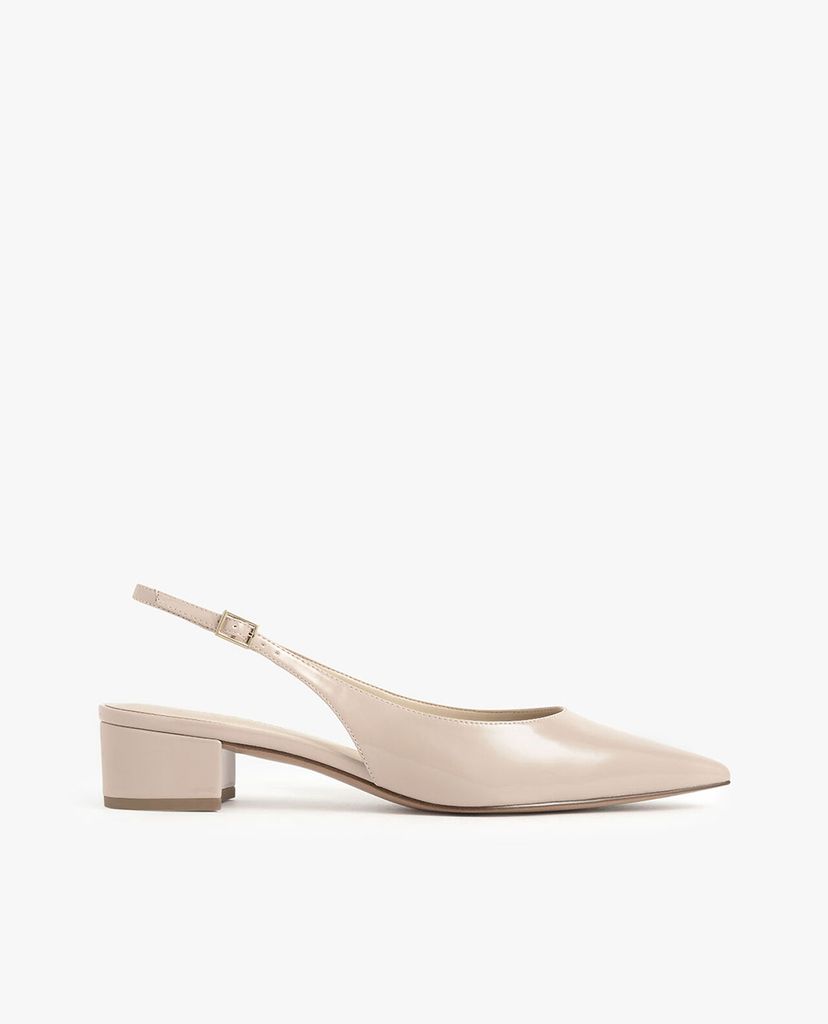 CHARLES & KEITH - Giày cao gót mũi nhọn Patent Block Heel Slingback