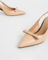 CHARLES & KEITH - Giày cao gót mũi nhọn Bow Slingback