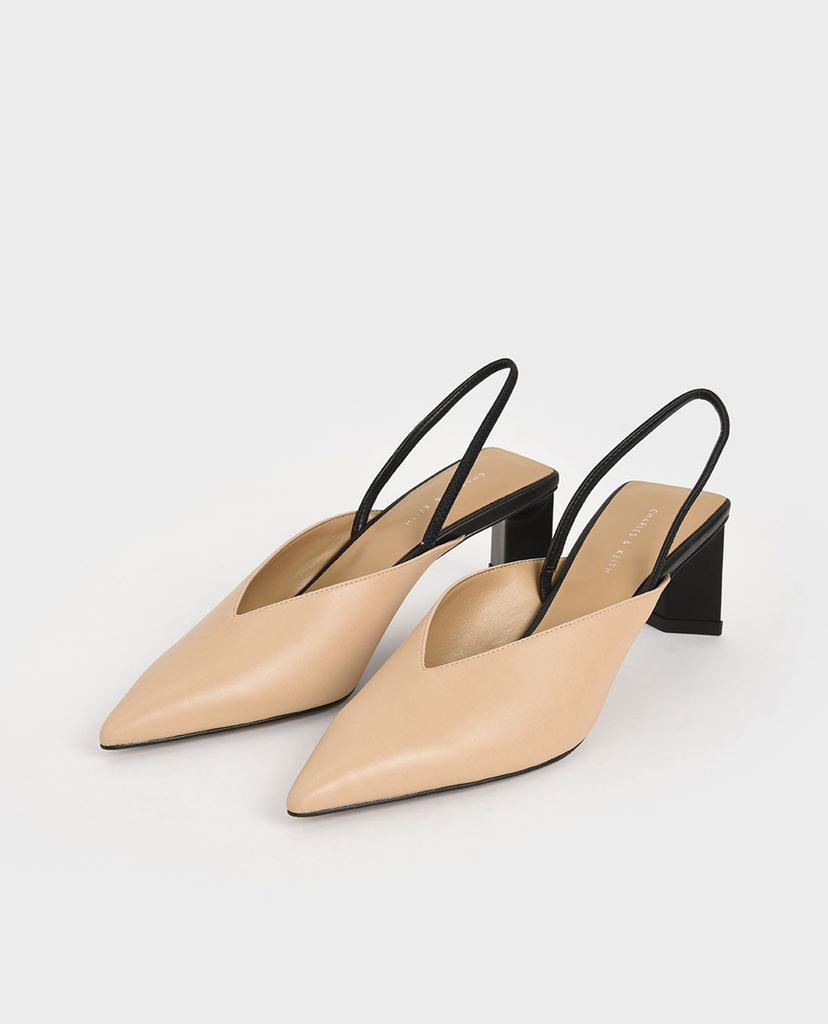CHARLES & KEITH - Giày cao gót mũi nhọn Textured Blade