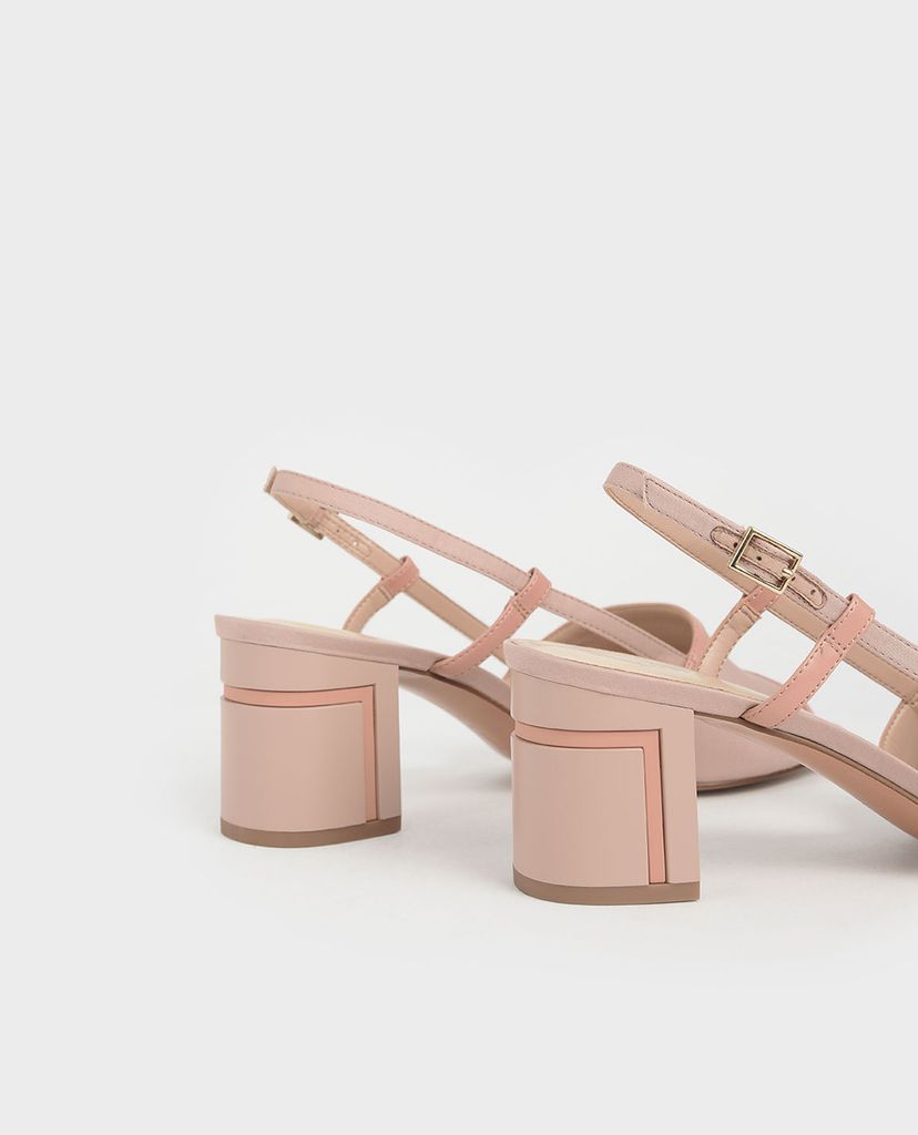 CHARLES & KEITH - Giày cao gót hở mũi đế trụ thời trang