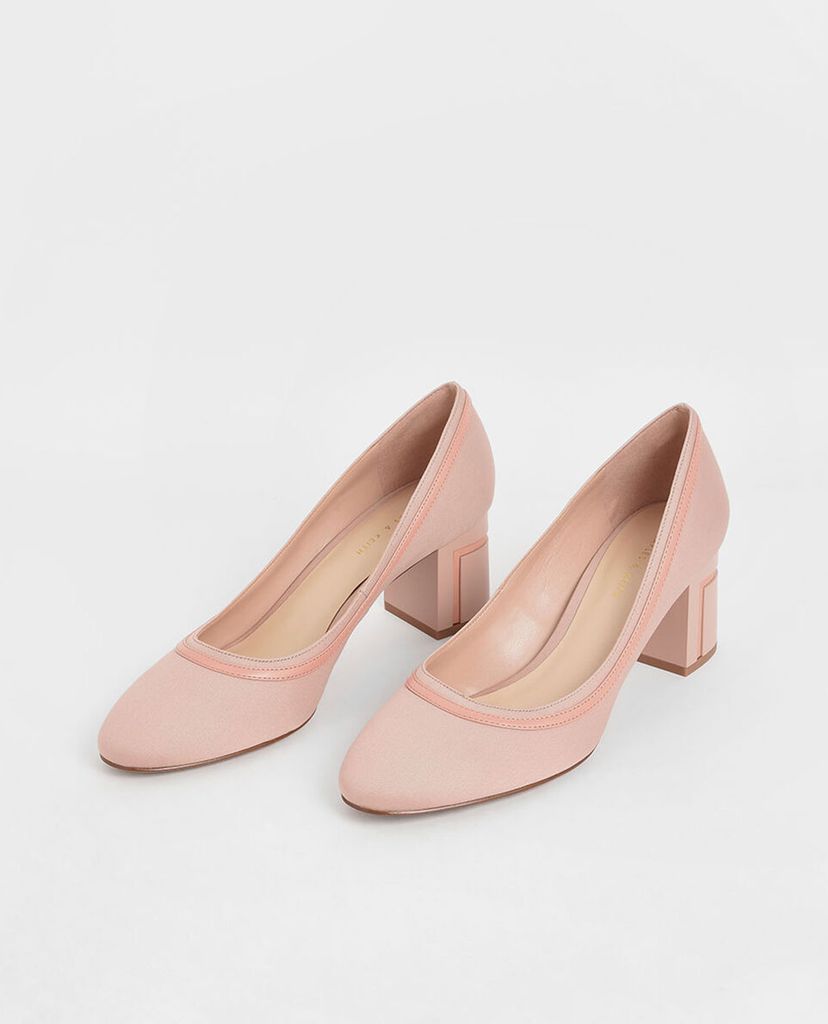 CHARLES & KEITH - Giày cao gót mũi tròn Round Toe Block