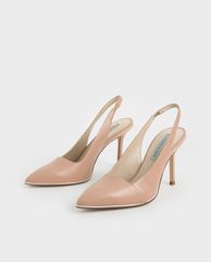 CHARLES & KEITH - Giày cao gót mũi nhọn Contrast Trim Slingback