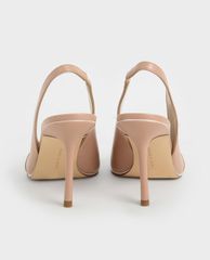 CHARLES & KEITH - Giày cao gót mũi nhọn Contrast Trim Slingback